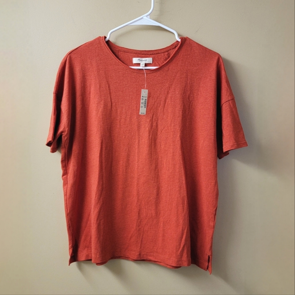 Madewell Linen Blend Oversized T-shirt Size XXS
